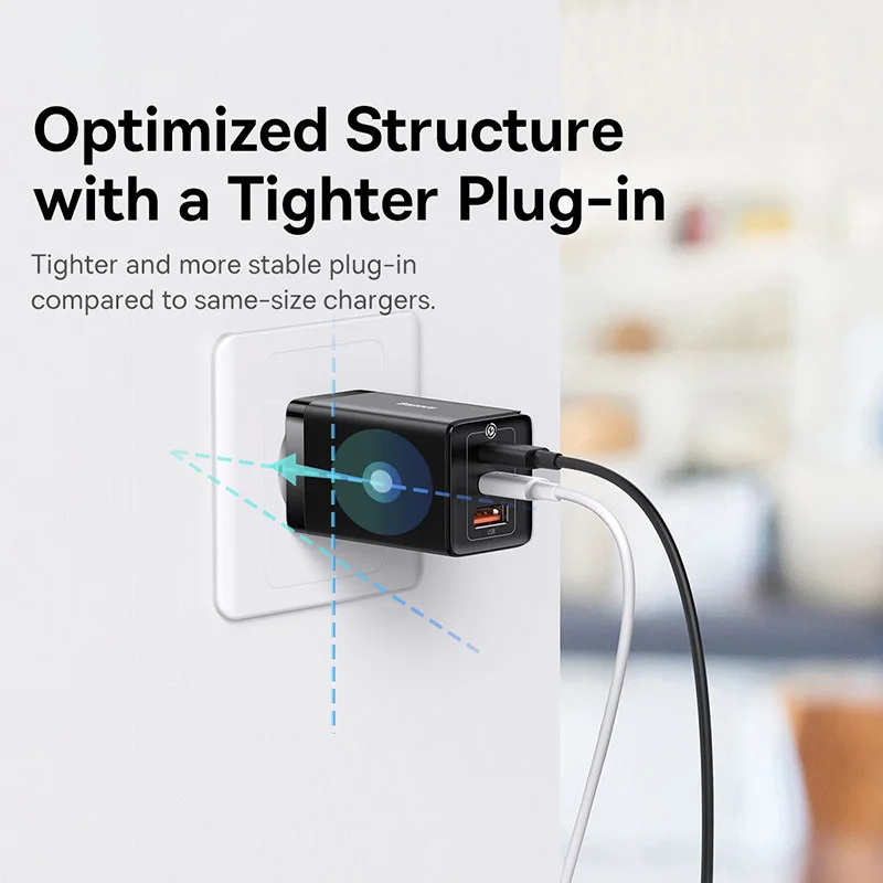 BASEUS ที่ชาร์จ GaN5 USB Type C 65W อะแดปเตอร์ที่อัปเกรดที่ชาร์จโทรศัพท์สำหรับ iPhone 15 14 13 QC3.0 PD ชาร์จเร็วสำหรับแล็ปท็อป Xiaomi