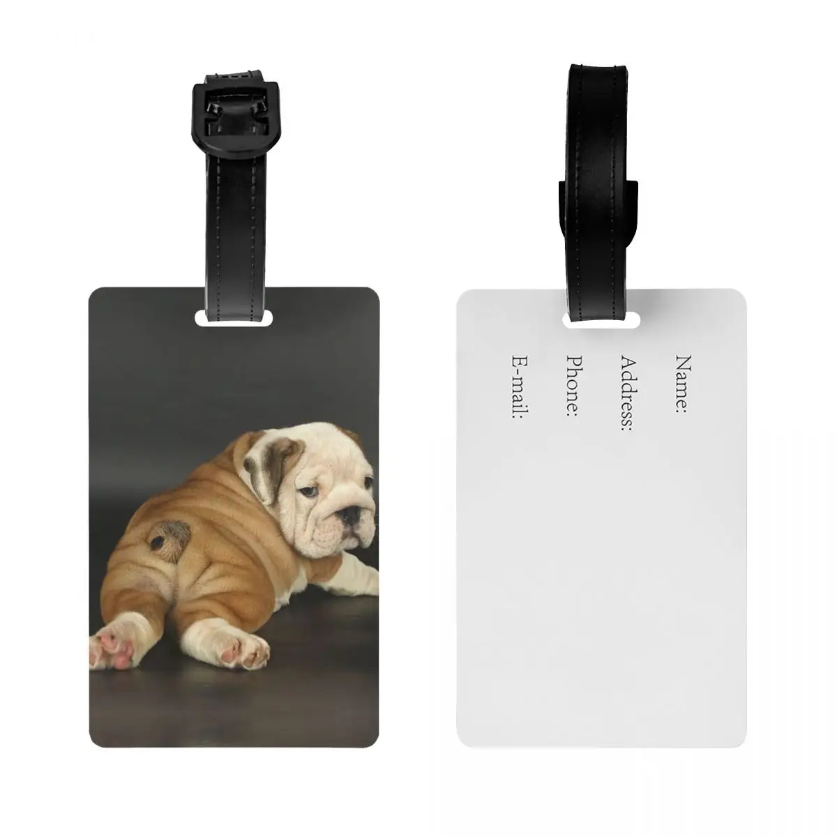 Bulldog Inglês Bagagem Tag, Mala de Viagem, Amante britânico Pet Dog, Privacidade Cover, Rótulo De Identificação, Bonito