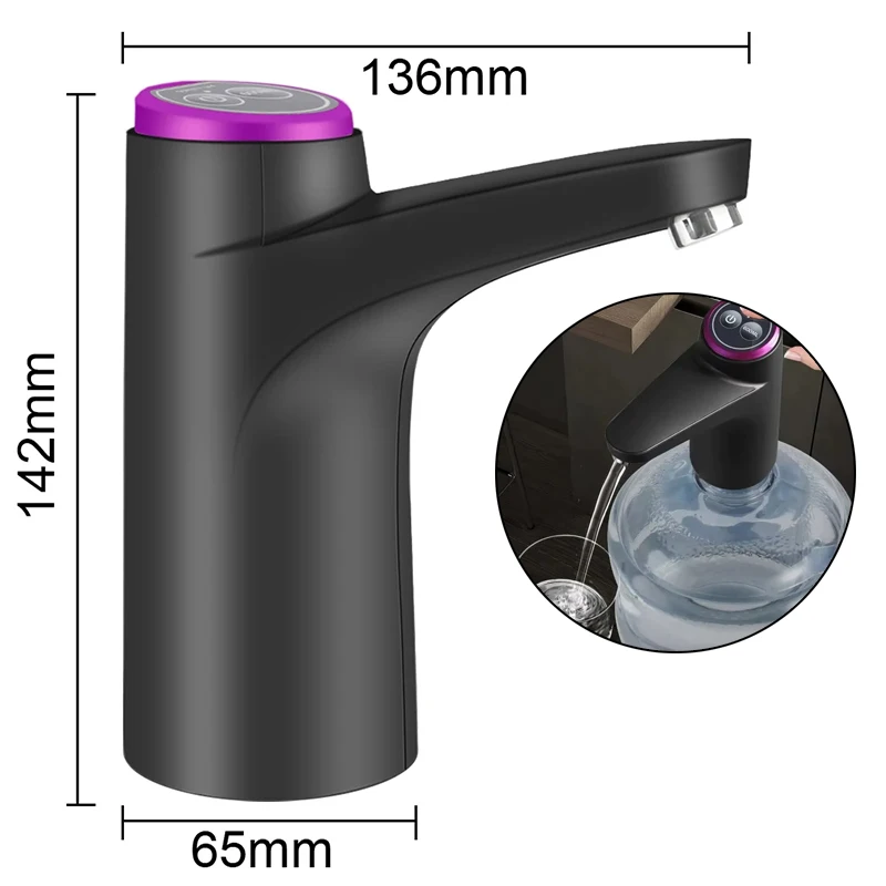 Bomba de agua automática portátil, bomba de agua con carga USB, Interruptor de Control táctil, botella de agua, botella de agua potable de galones