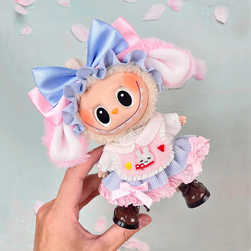 Trendy 17cm Labubu V1/V2 Plush Toy Clothing Set - Cute Outfits & Accessories for Play & Collecting