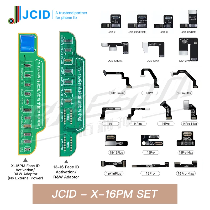 JCID غير إزالة معرف الوجه إصلاح FPC الكابلات المرنة آيفون X XR 11 12 13 14 15 16 برو ماكس إصلاح الوجه دون كابل لحام IC