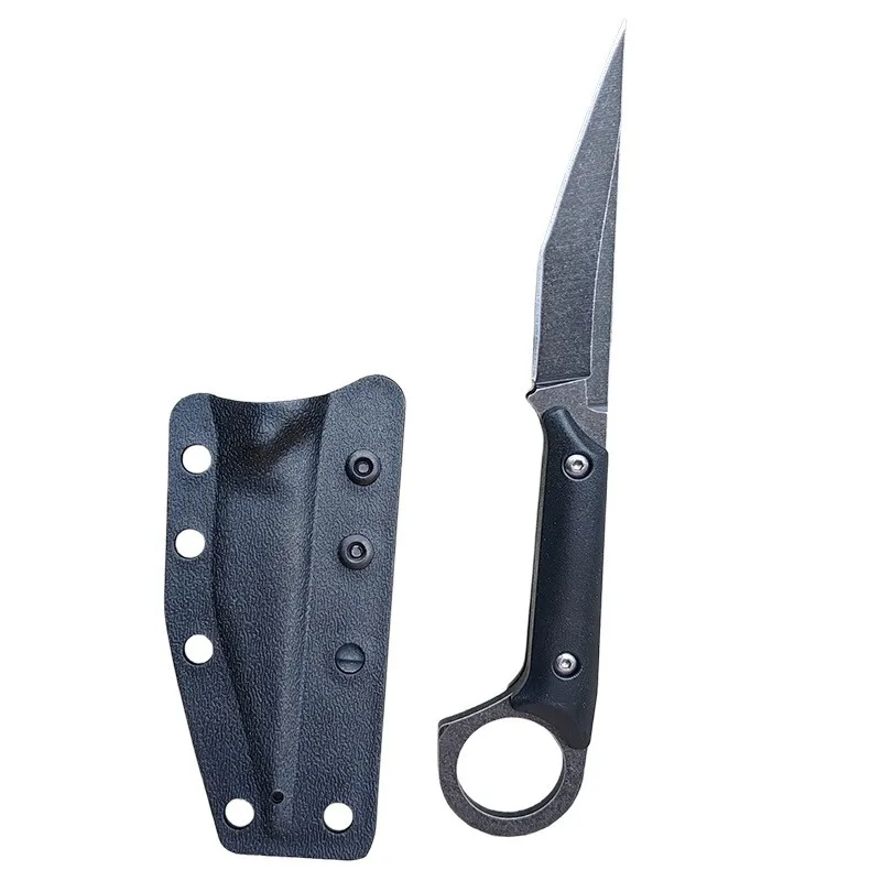 Fixed Blade Straight Knife Black Portable Stainless Steel Outdoor Knife G10 Fixed Blade Camping Hunting Survival Knife +K Sheath - view 5