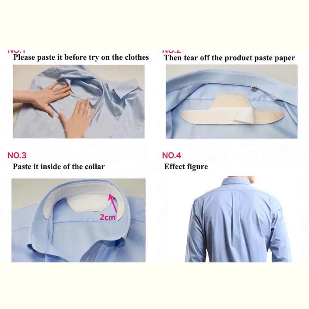 10pcs Neck Sweat Pad Disposable Collar Sweat Pads Self-adhesive Sweat Perspiration Pads for Men and Women(Ship-shaped)