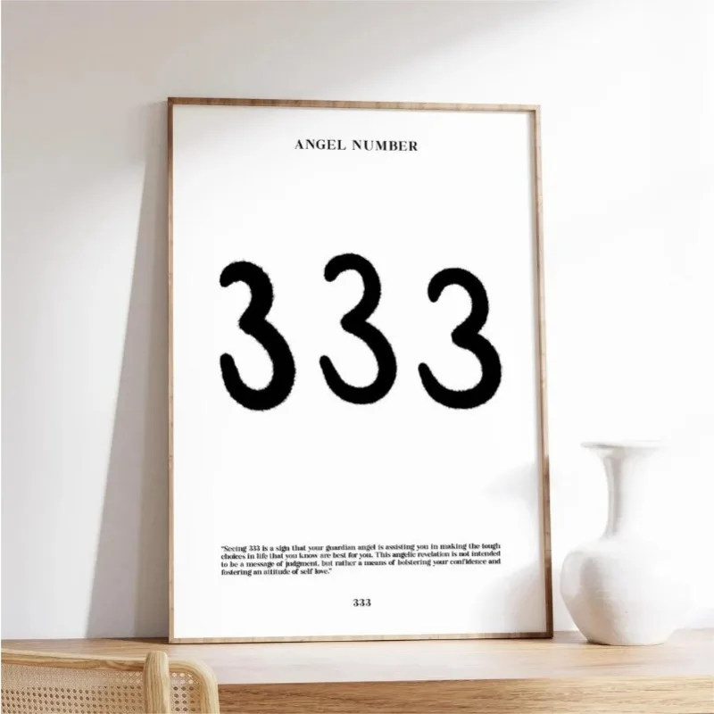 Angel Number poster 111 ,222, 333,444 Canvas printing painting Angel Number poster wall Art decoration paintings Home Room Decor