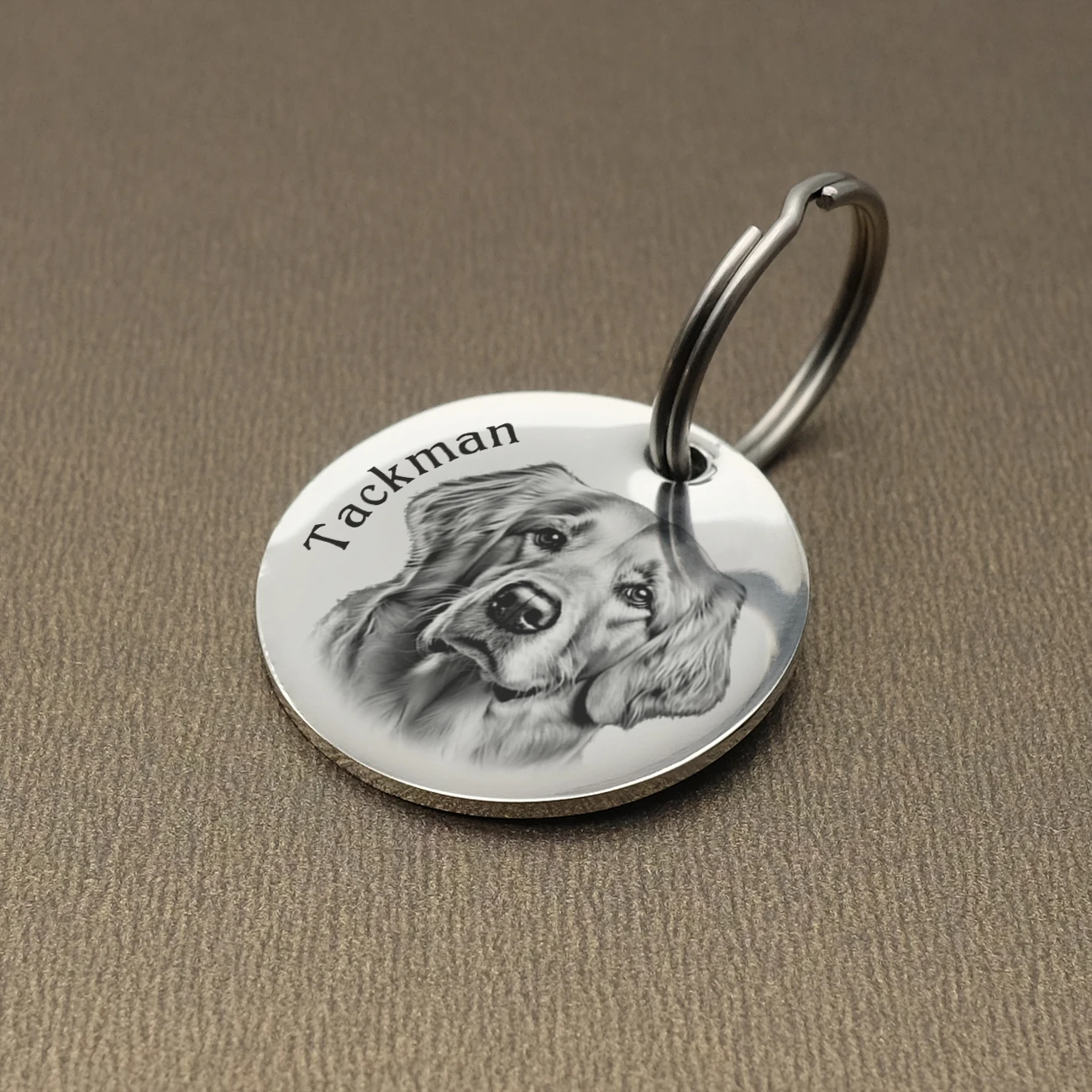 Personalizado Pet ID Tag com foto, aço inoxidável, Dog Tags personalizadas, Pet Keychain, Cat Memorial