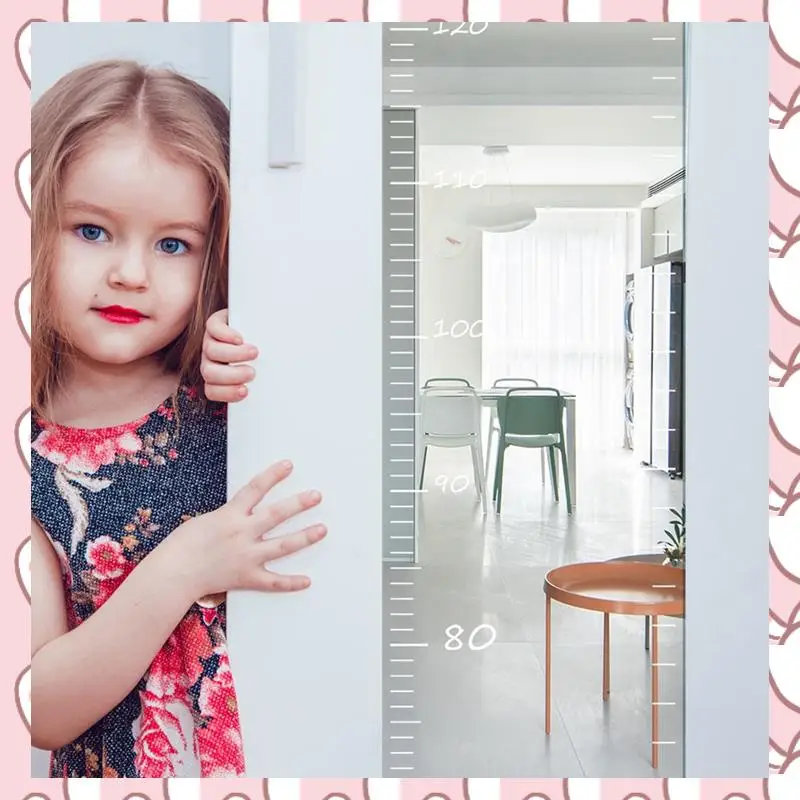 HHTL Acrylic Height Measurement Wall Sticker Growth Chart Mirror Decor Ruler Scale 70-180Cm