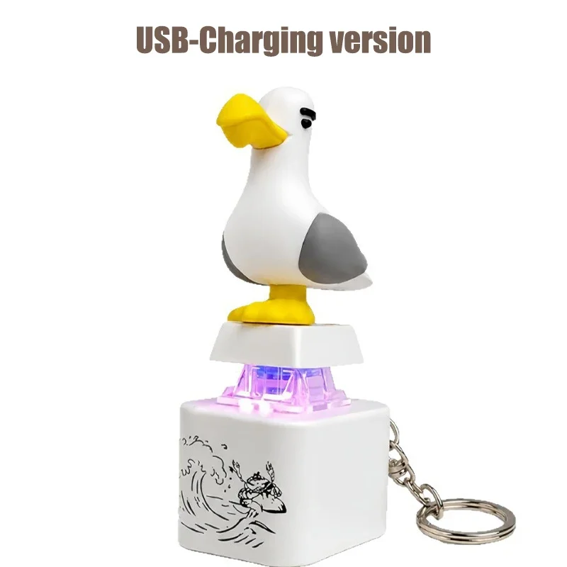 Screaming Seagull Mine Button Schlüsselanhänger 2026 Tastatur-Klicker Fidget Neuheit Stressabbau Vogel Mechanischer Schlüsselanhänger Geschenke