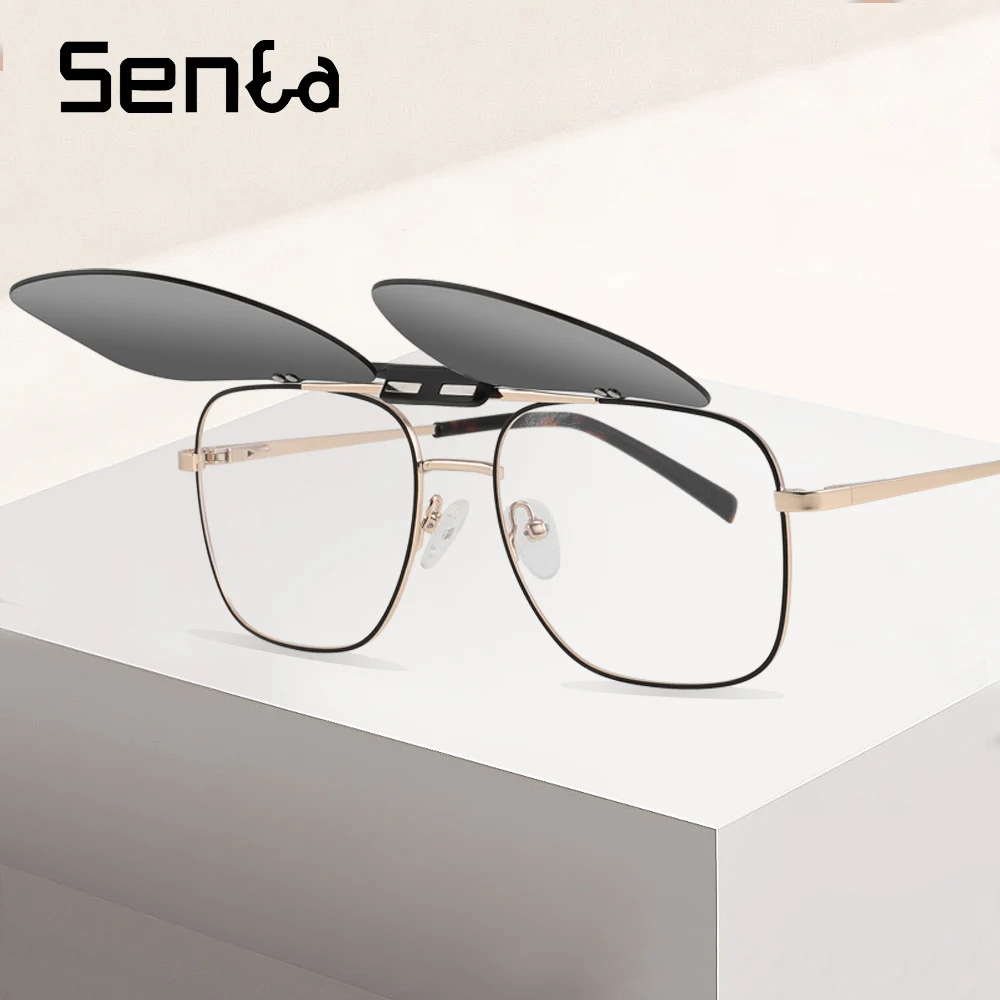 

Senta NEW IN Magnetic Clip On Myopia Glasses For Men Women Polarized Sunglasses Alloy Optical Prescription Eyeglass Frames