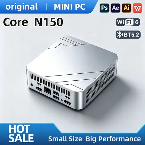 Intel N150 Mini PC 16GB DDR4 512GB M.2 NVMe SSD Triple 4K Output WiFi6 BT 5.2 Silent Cooling Office Home Desktop Pro Ultra