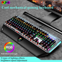 K98 luminous mechanical keyboard large holder RGB cool lighting effect wired game office keyboard metal panel laptop peripherals