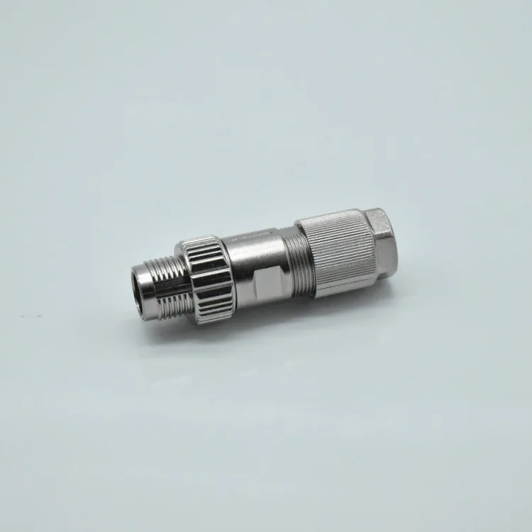 All metal connector M12-8 core male waterproof aviation plug M12 X coding with cold pressed pin connector