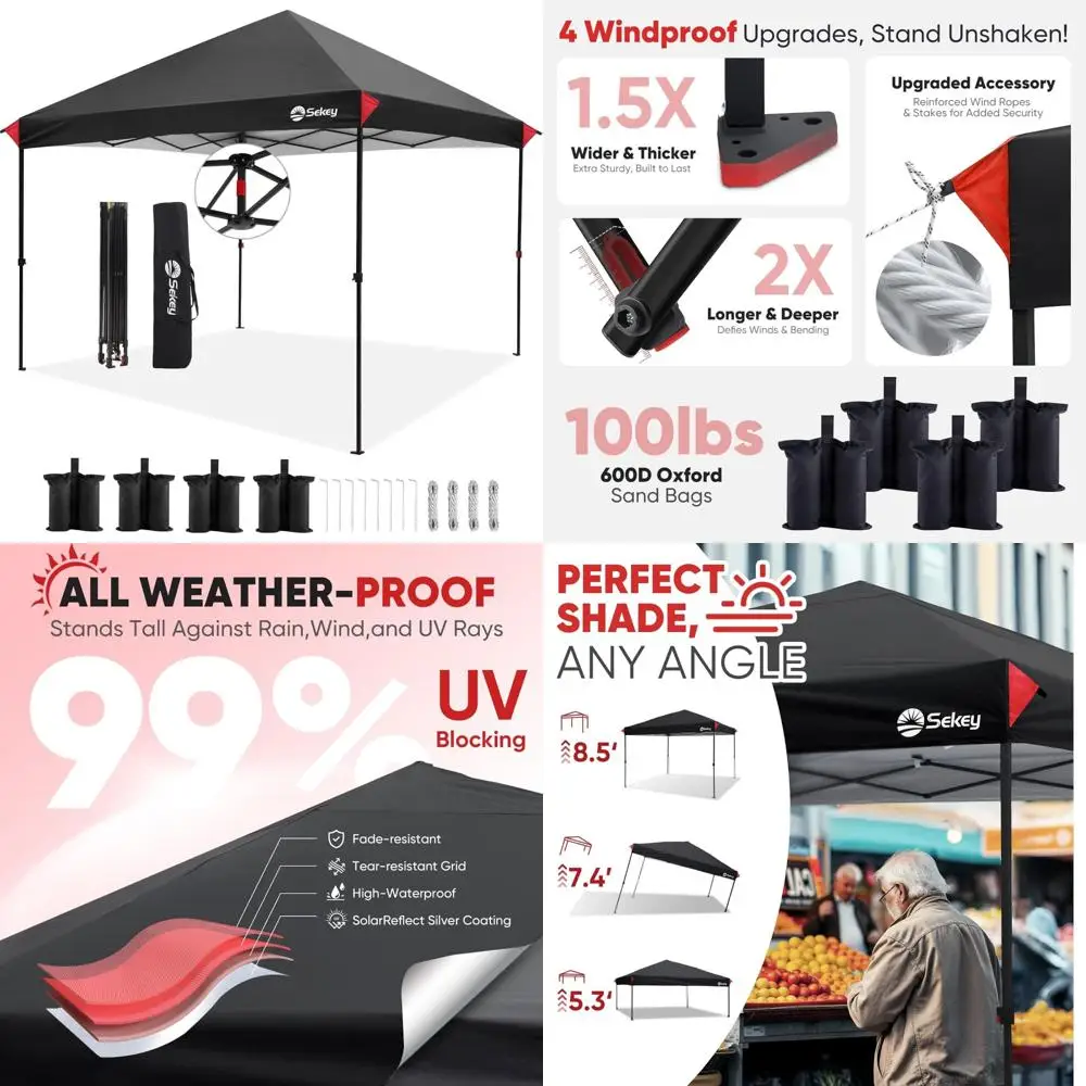 

10x10 Instant Pop-Up Canopy with One-Touch Setup, 99% UV Protection, Ideal Outdoor Sun Shelter for Events and Parties
