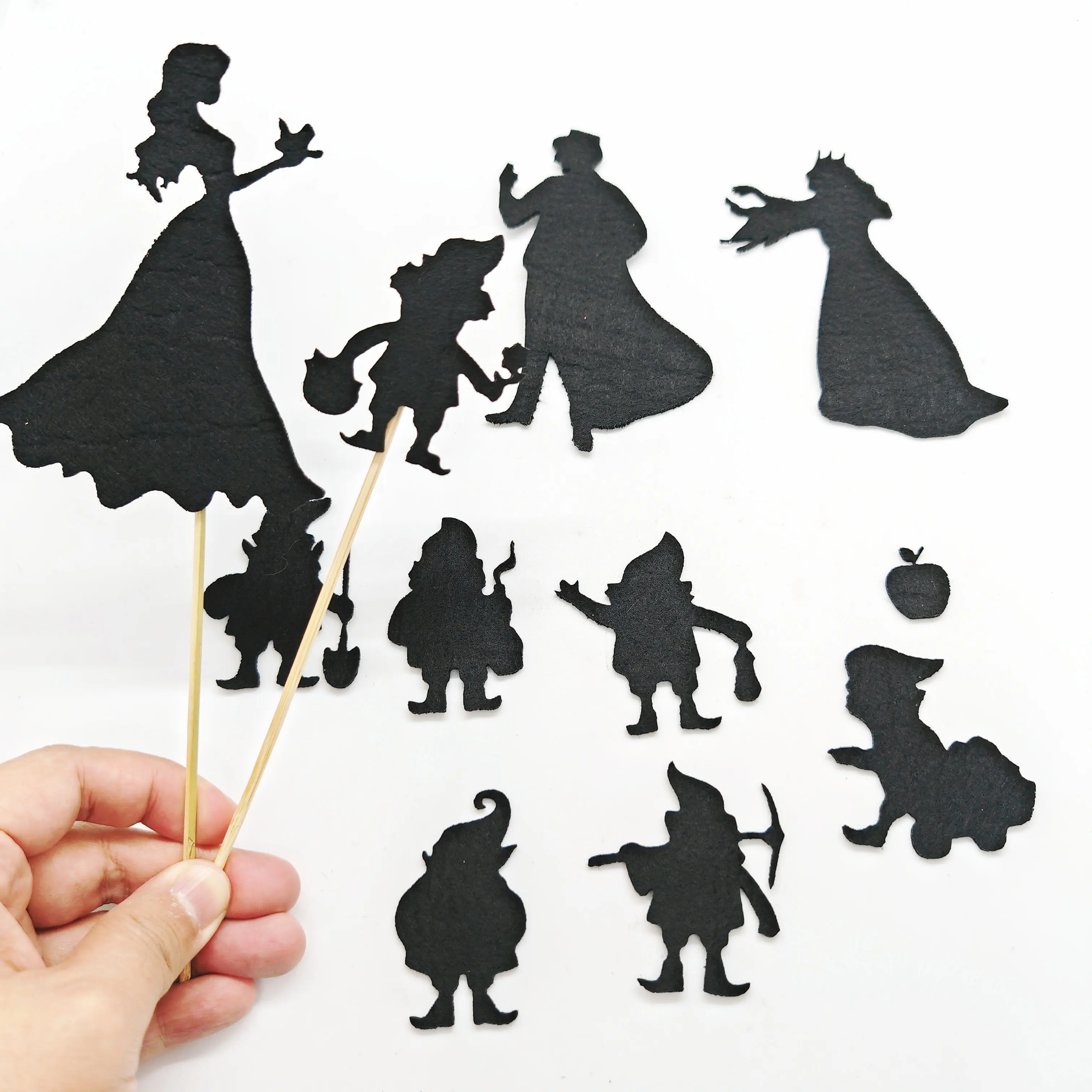 Early Childhood Shadow Play Stories Fairy Tales Snow White Set Bamboo Stick Silhouette Decoration Home Supplies