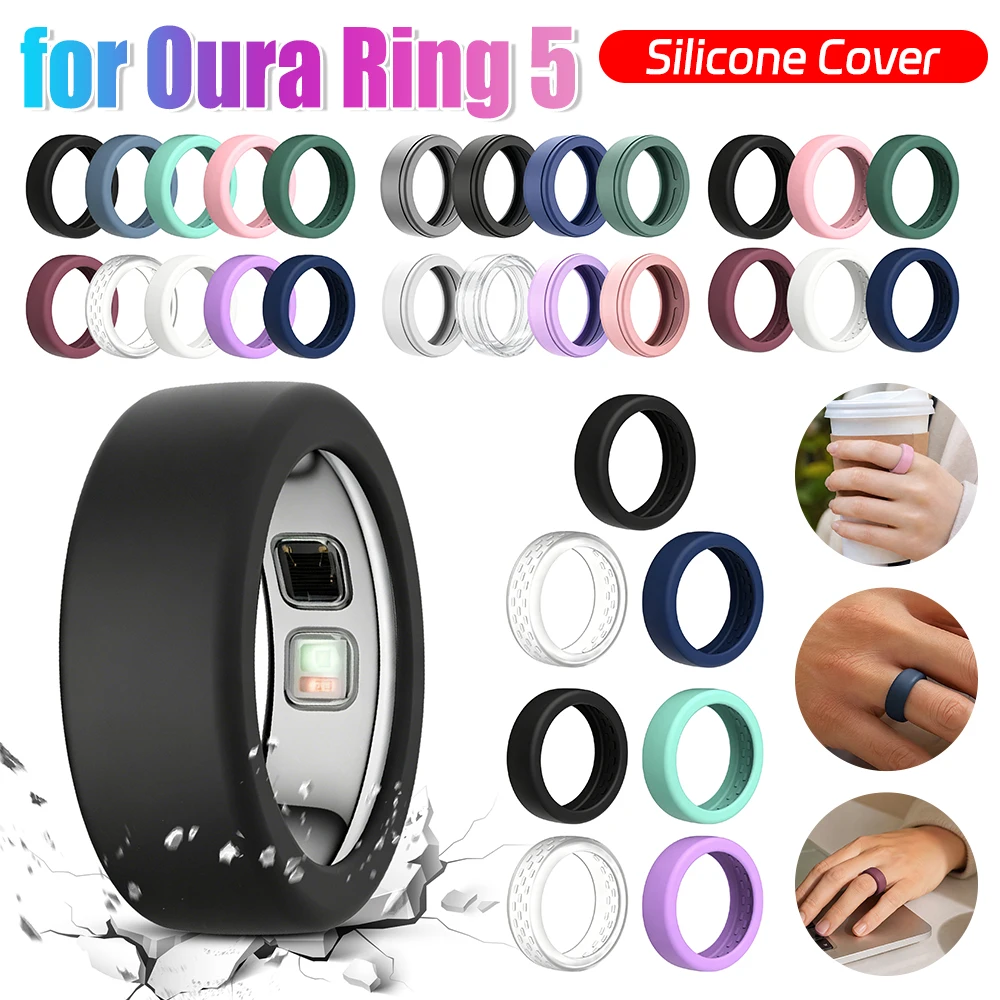 Silicone Ring Protector for Oura Ring 5 Smart Ring Sleeve Lightweight Comfortable Ring Guards for Men Women Working Out Gym