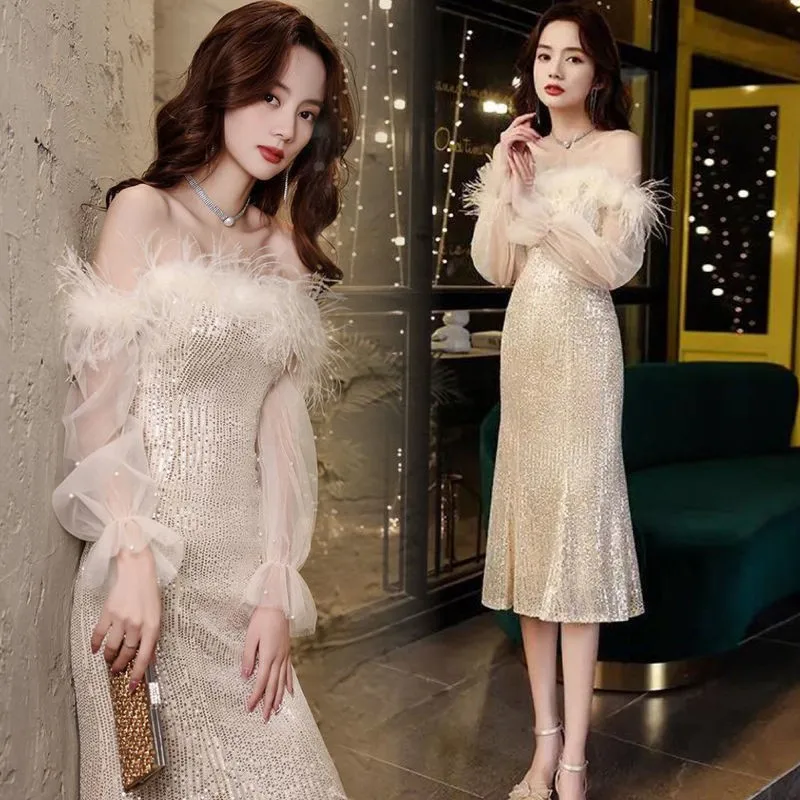 

Женское летнее бальное платье Ele ort с пайетками, облегающее платье iny Par Dr, элитный роскошный модный хлопковый материал