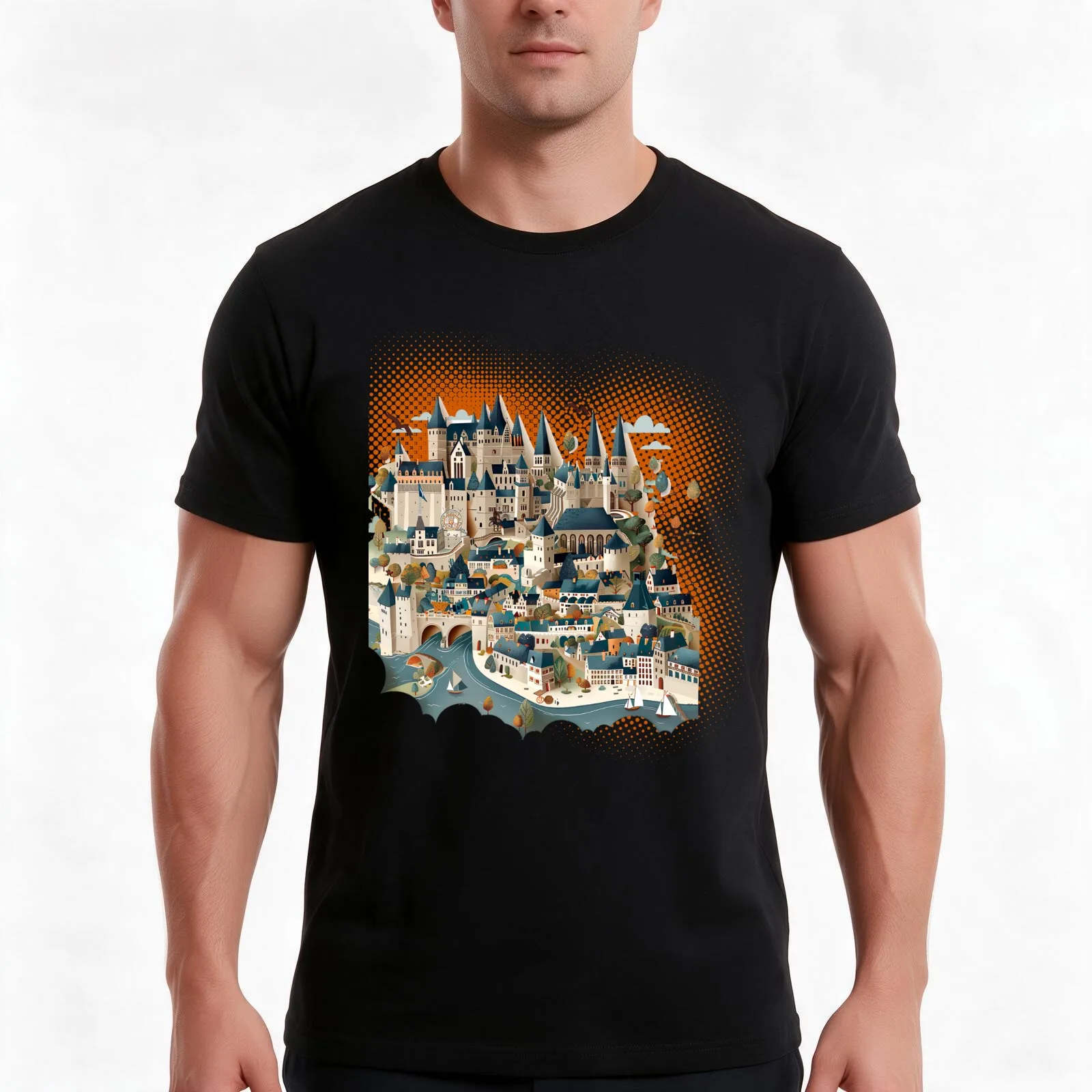 Bayeux tapestry pattern 12 T-Shirt Summer Casual Cotton Tee Oversized Streetwear Tops Vintage Graphic Print Unisex Men Women