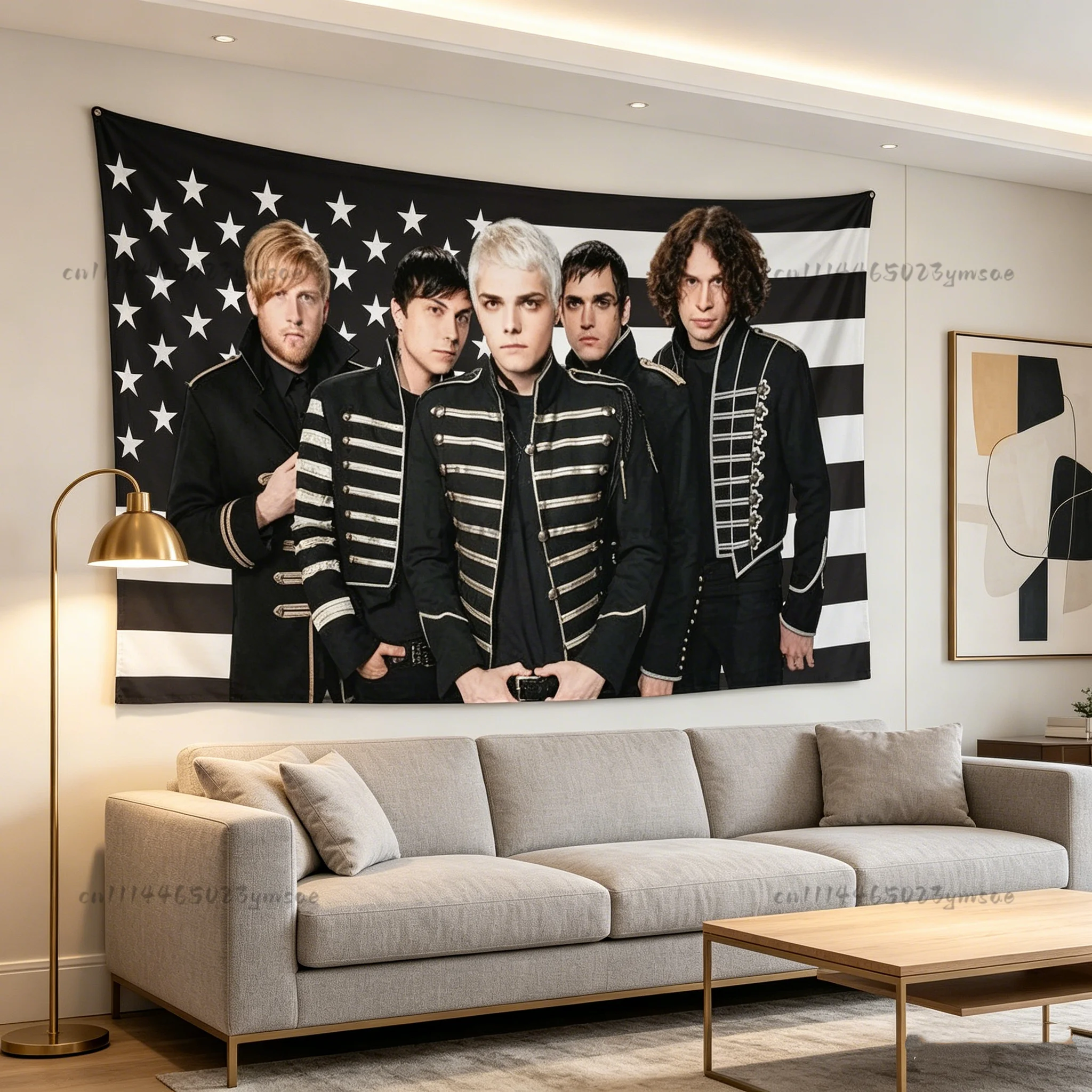 Band Poster Wall Tapestries M-MCR Band Inspired Tapestry Flag Outdoor Decor Advertising Decoration Garage Flag  Decorative Home