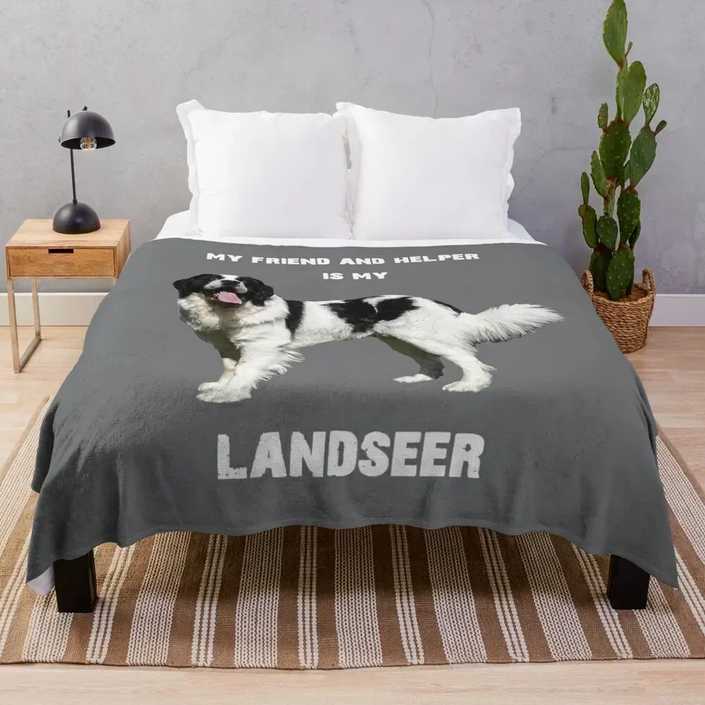 

My best friend and helper is my Landseer Throw Blanket Cozy Light Blanket for Travel Camping Picnic