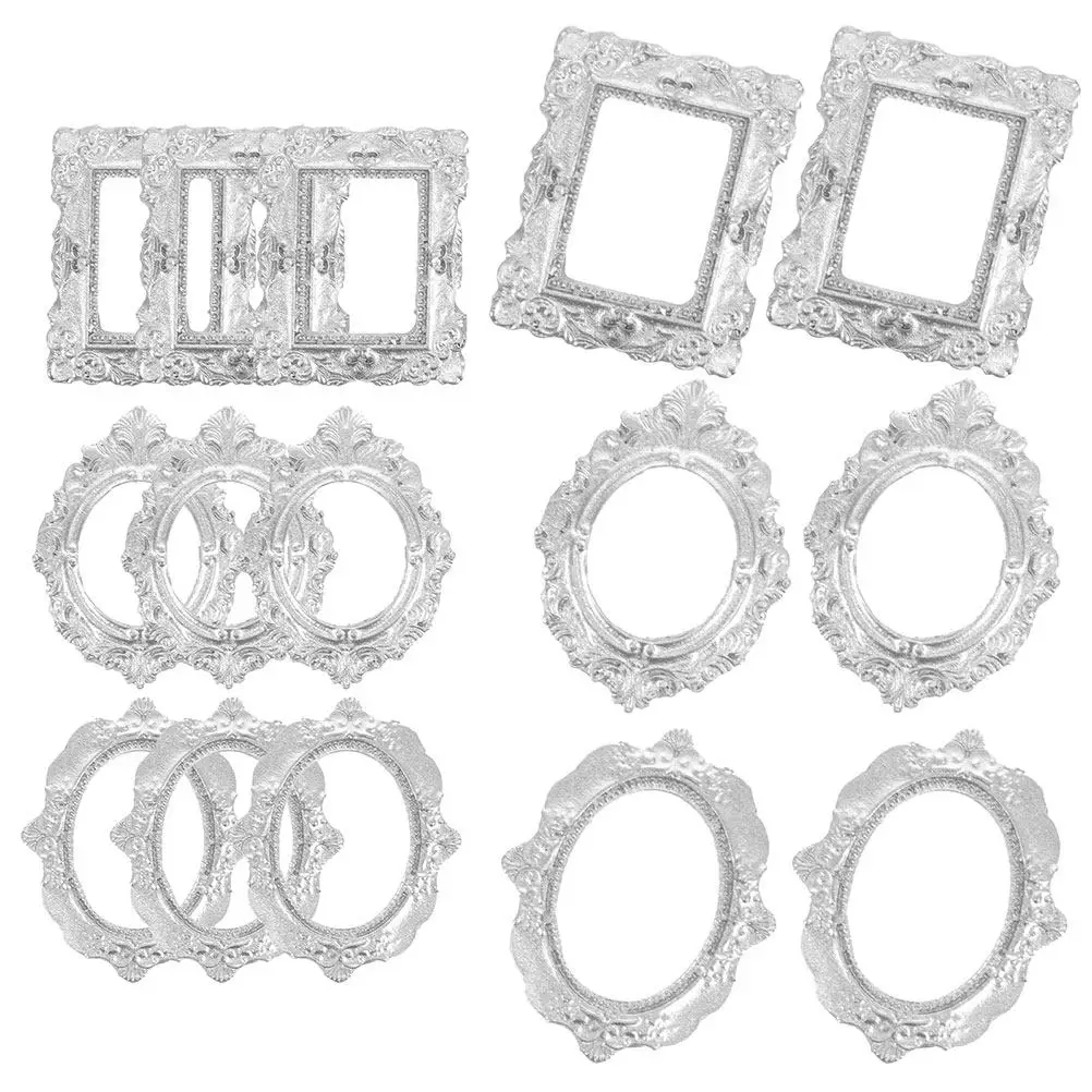30Pcs Tiny Resin Vintage Photo Frames Miniature Baroque Design for Craft Projects Phone Case Decoration Wall Art