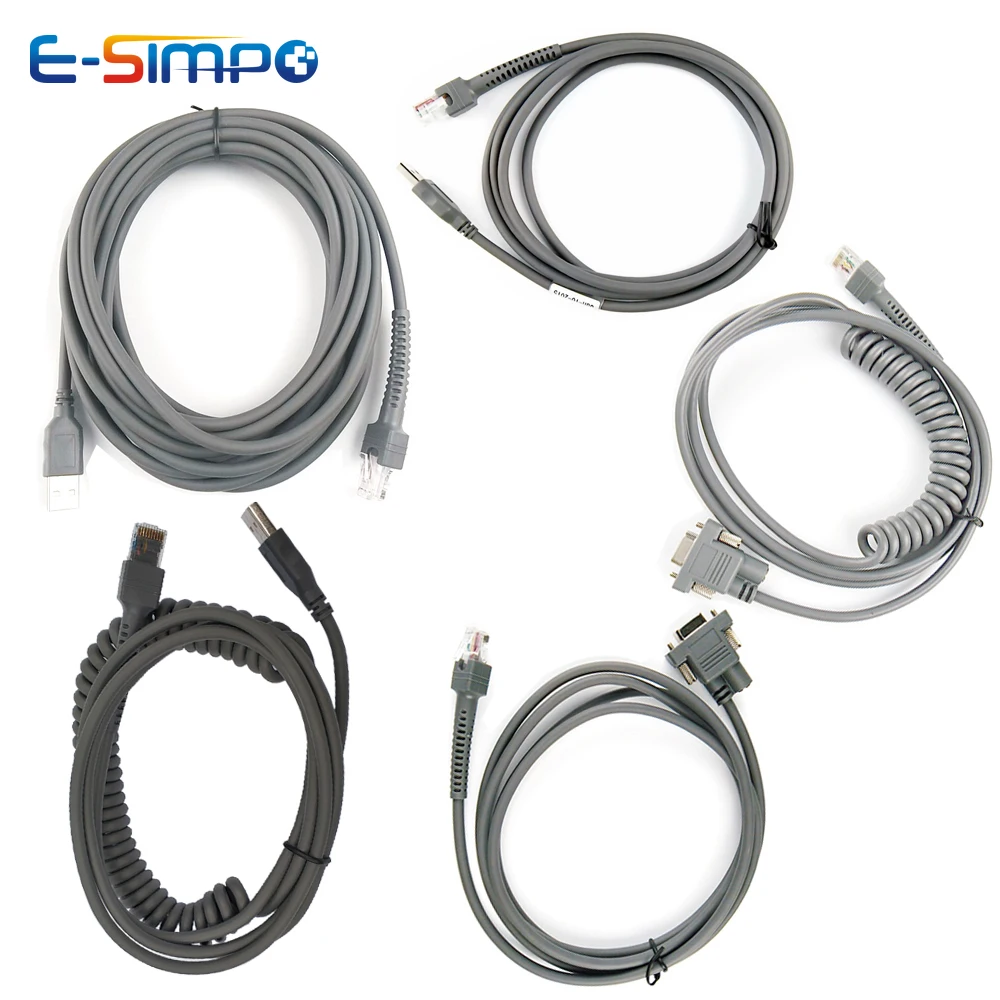 USB/RS232 2/3/5mtr Coiled Straight Cable for Symbol Barcode Scanner LS2208 LS1203 LS4208 LS9203 DS6708 DS4308 DS8108 MC9190-G