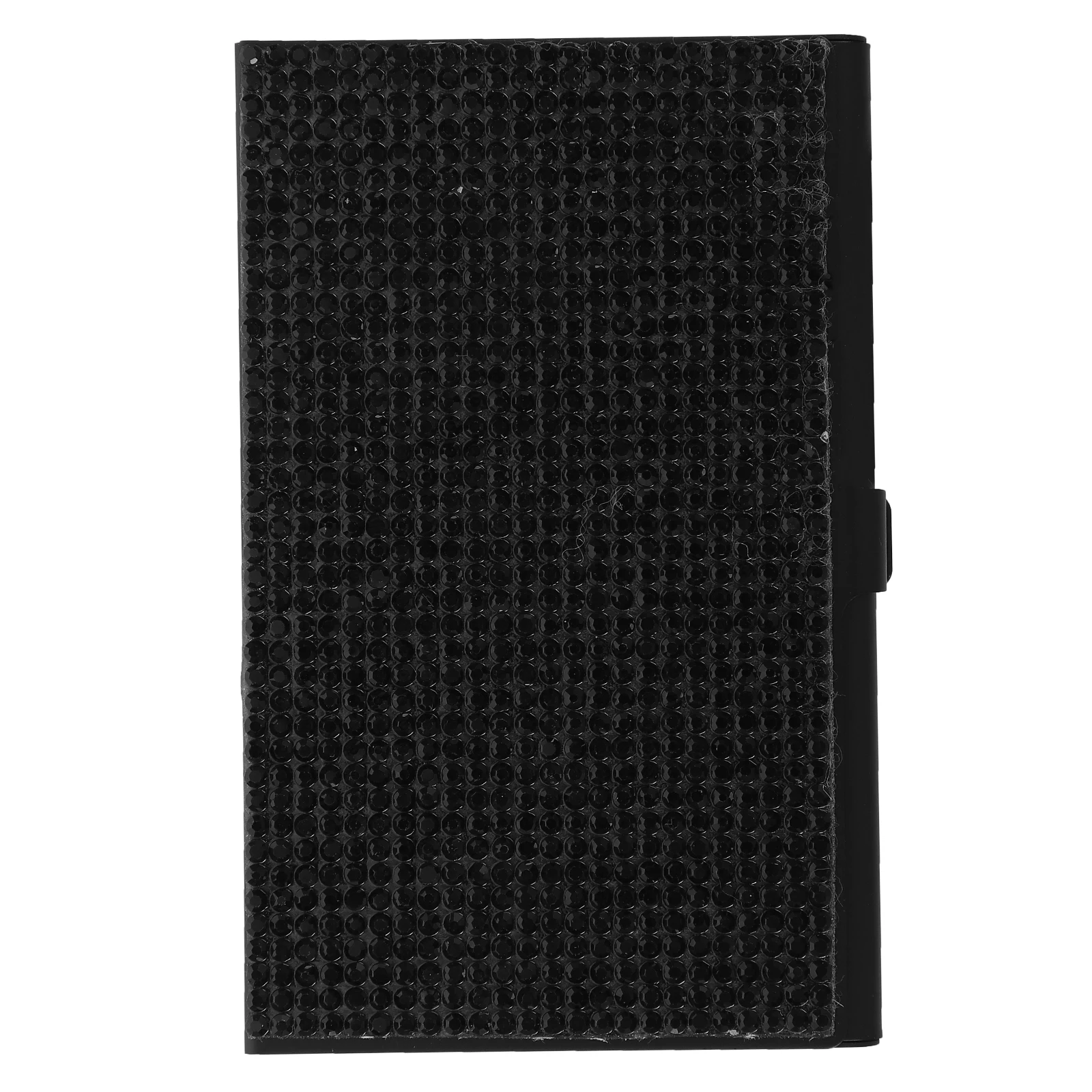 Water Drill Business Card Holder Rhinestone Metal Cards Container Organizer Compact Portable Large Capacity Easy Clean
