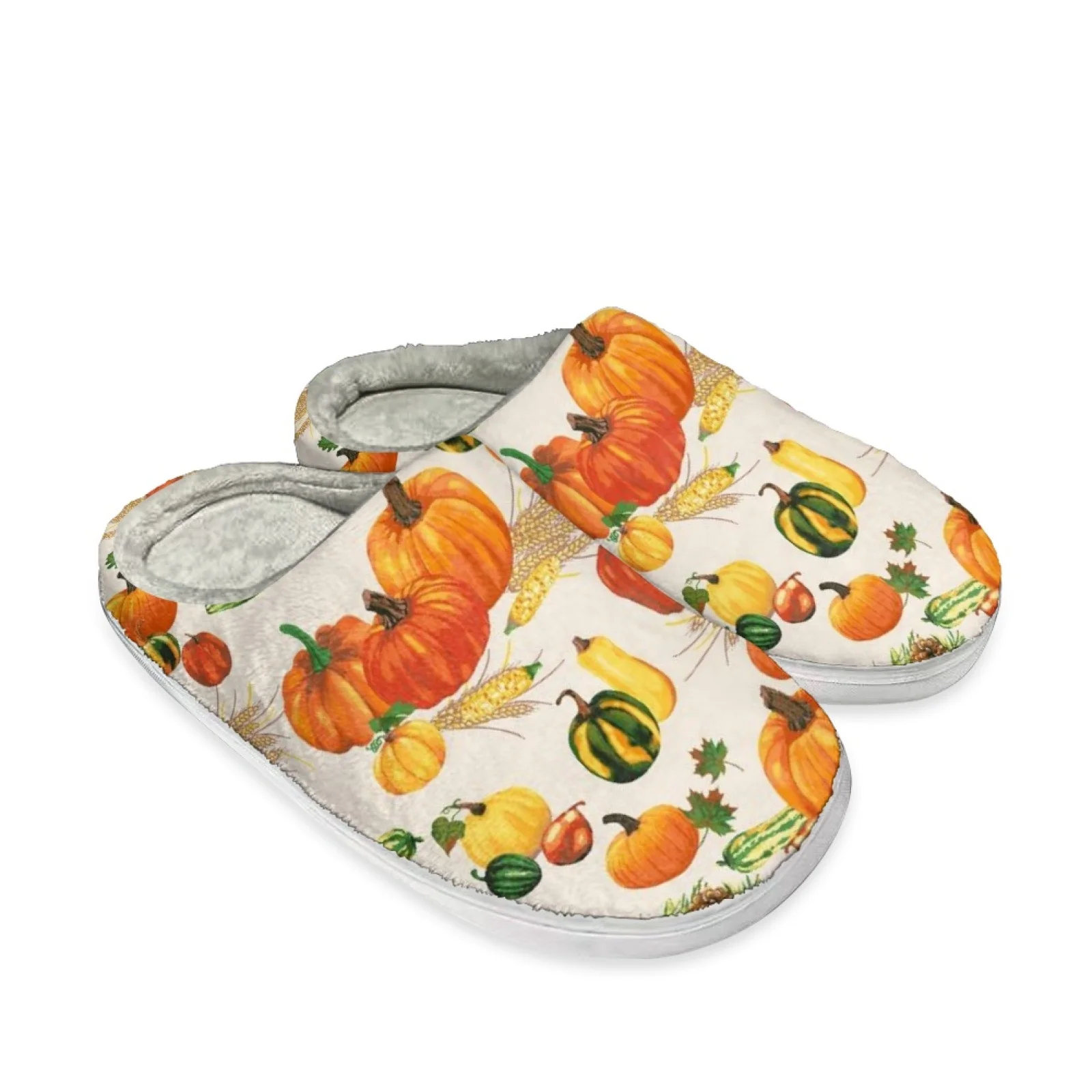 Beliodome Pumpkin Design WomenS Home Cotton Memory Foam Slippers Indoor Slip On Shoes Lightweight Bedroom Slipper Rubber Sole