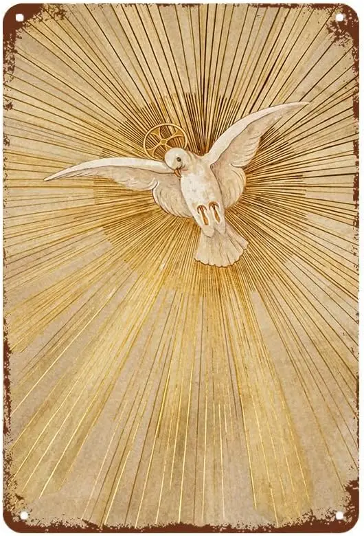 Metal Tin Sign Painting Holy Spirit Poster Wall Decoration Art Posters Vintage Gifts Metal Tin Painting (12x18inch) sign si sign