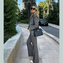 PB&ZA2024 Autumn New Women's Fashion Style Commuter Versatile Collar Suit High Waist Pants Hanging Neck Tank Top 3-Piece Set