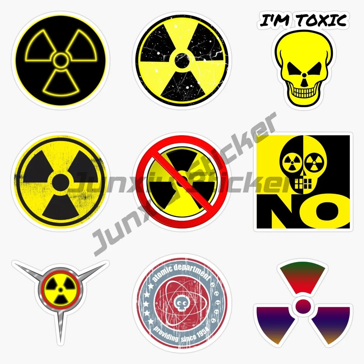 

Nuclear Radiation Sign Car Warning Logo Auto Vinyl Sticker Trunk Window Decor Fashion Accessories