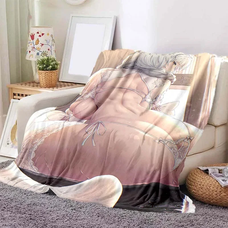 بطانية أنيمي الفن رمي للفتيات ، خفيفة الوزن ، مريحة ، لينة ، تنفس ، الفراش ، السفر ، كاواي ، مثير