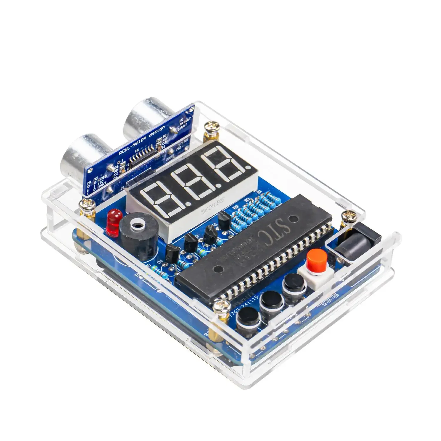 Ultrasone elektronische doe-het-zelfkit STC met LED-meetafstand Radaralarm DIY Soldeerproject Oefen Soldeer