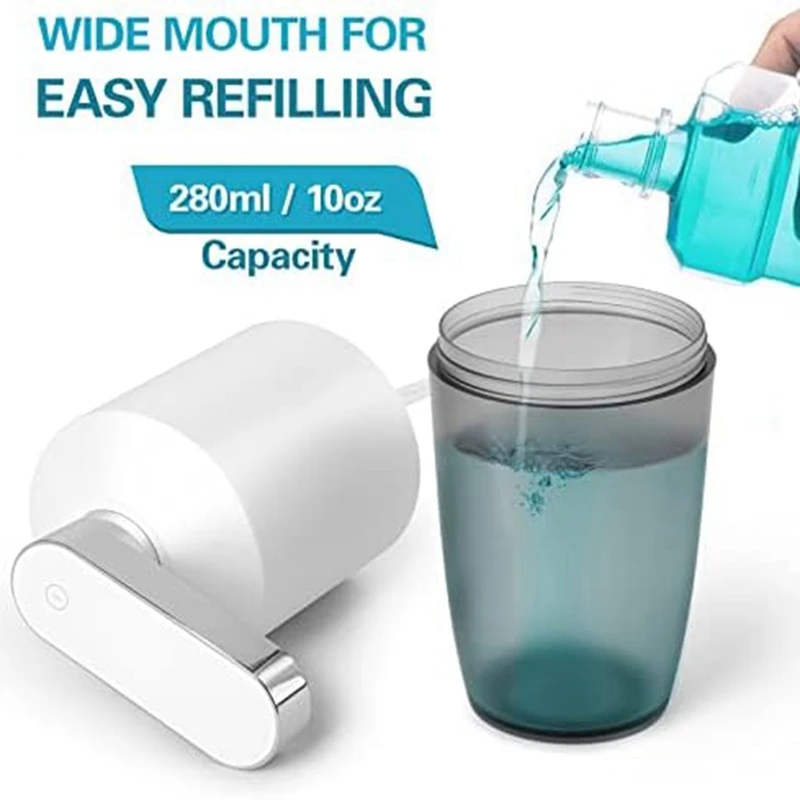 Dispensador automático de enjuague bucal, dispensador de enjuague bucal, botella contenedor con bomba, 280Ml/9,47Oz