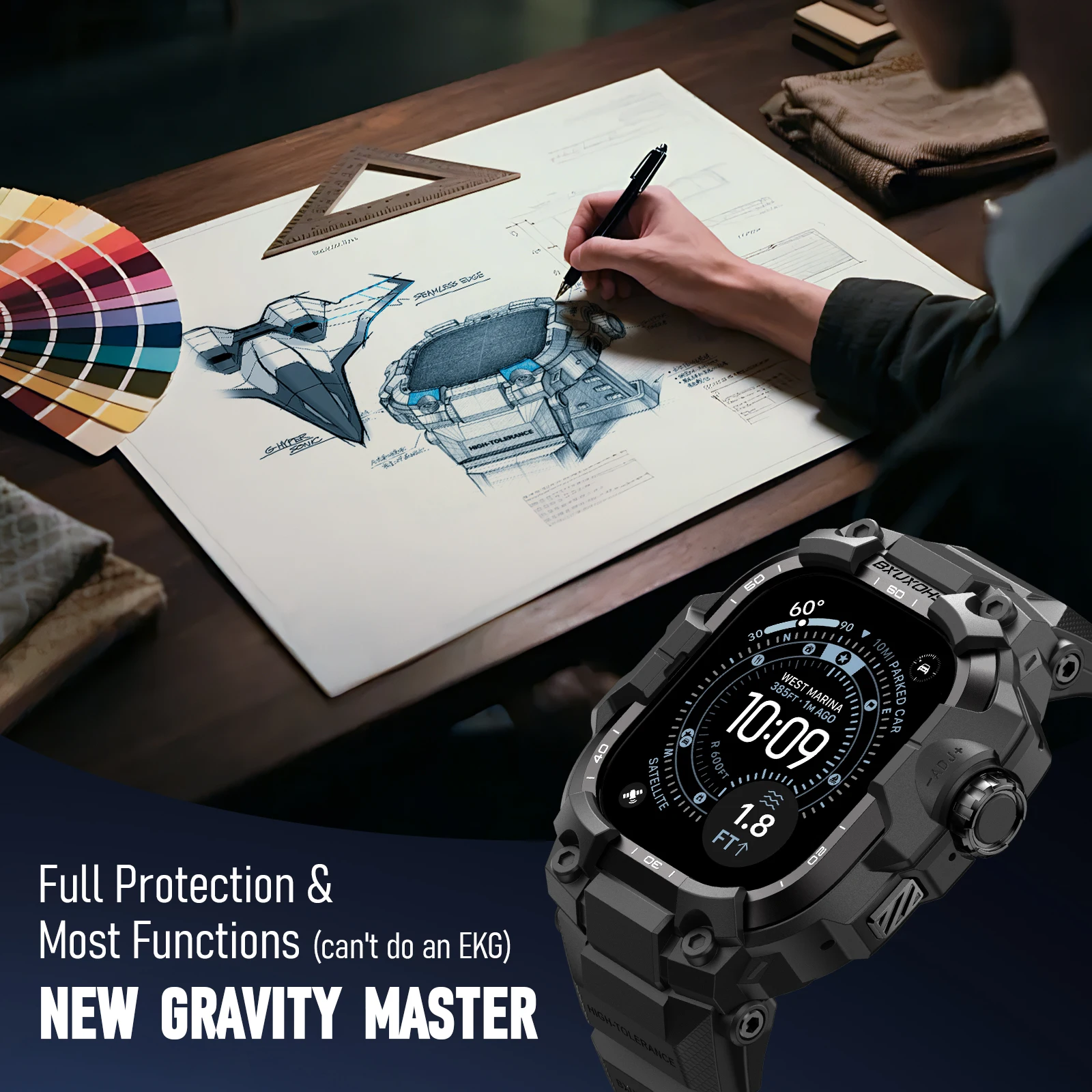 Custodia in metallo + cinturino tattico per cinturini Apple Watch Ultra 3 2 49mm 44mm 45mm 46mm Cover braccialetto correa iwatch 11 10 9 8 7 6 5 SE 3