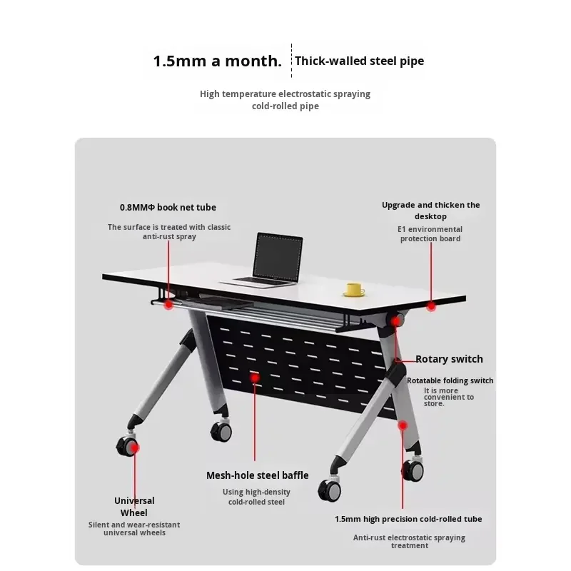 *Conference Table Customizable Colors Durable Materials Easy Installation Folding Conference Tables With Wheels