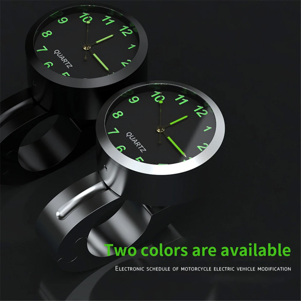ساعة مقود دراجة نارية عالمية مقاومة للماء مع ضوء رؤية ليلية ، ساعة مثبتة للدراجة النارية والدراجة ، 22-25