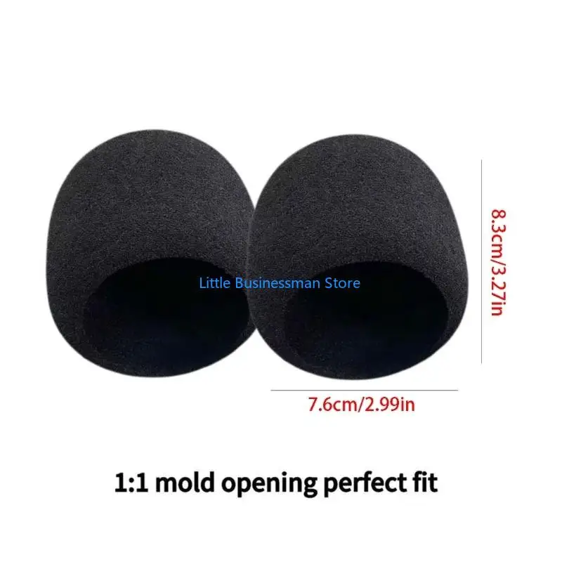 Aufsteckbare Mikrofon-Schaumstoffabdeckung für Seiren V3Mini, schwarze Windschutzscheibenhülle für Aufnahmen M76A – Detail 6