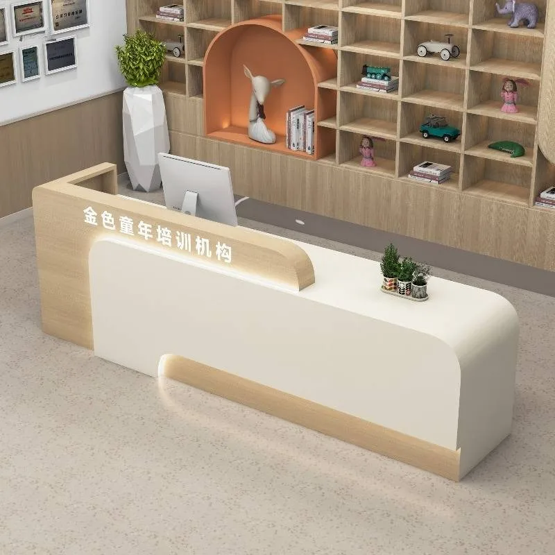 L Shape Front Desk Reception Counter Restaurant Classic Modern Reception Desks Beauty Salon Mostrador Recepcion Office Furniture