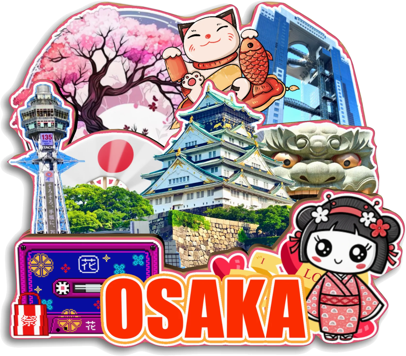 Wooden Fridge Magnets Japan Travel Souvenir Kyoto Osaka Tokyo