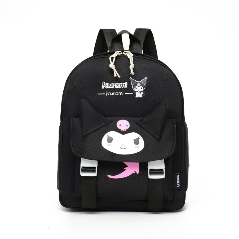 Sanrio Kuromi farblich passender leichter Kinderrucksack, großes Fassungsvermögen, wasserdichte Mädchen-Schultasche mit Cartoon-Aufdruck