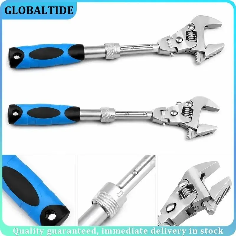 10 Inch Adjustable Wrench Multifunctional 5 in 1 Retractable Spanner Heavy Duty Plumbing Tool Set for Home Repair DIY