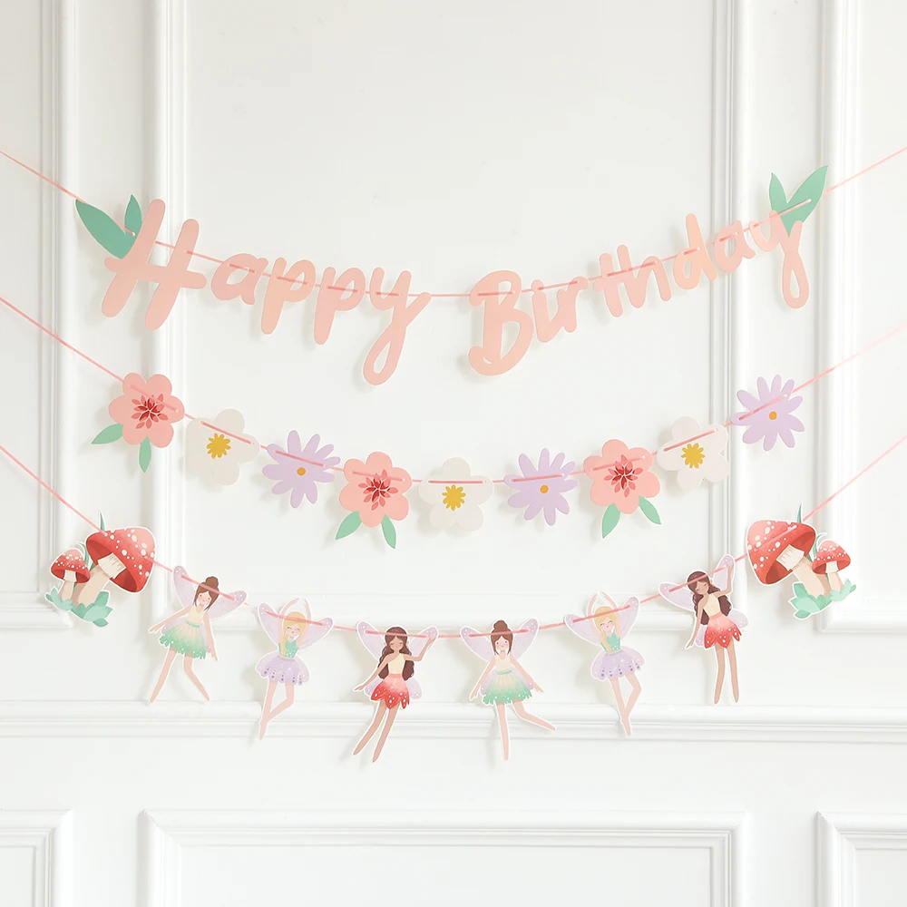 Ballons en feuille d'aluminium pour filles, elfe rose, sensation de nervure de chambre plus lente, décoration de gâteau, joyeux anniversaire, fournitures de fête préChristophe