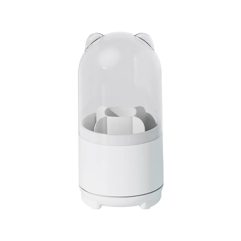 Desktop Rotating Cosmetic Storage Cylinder,Dustproof Visualization Large-capacity Makeup Brush Eyebrow Pencil Holder Storage Box