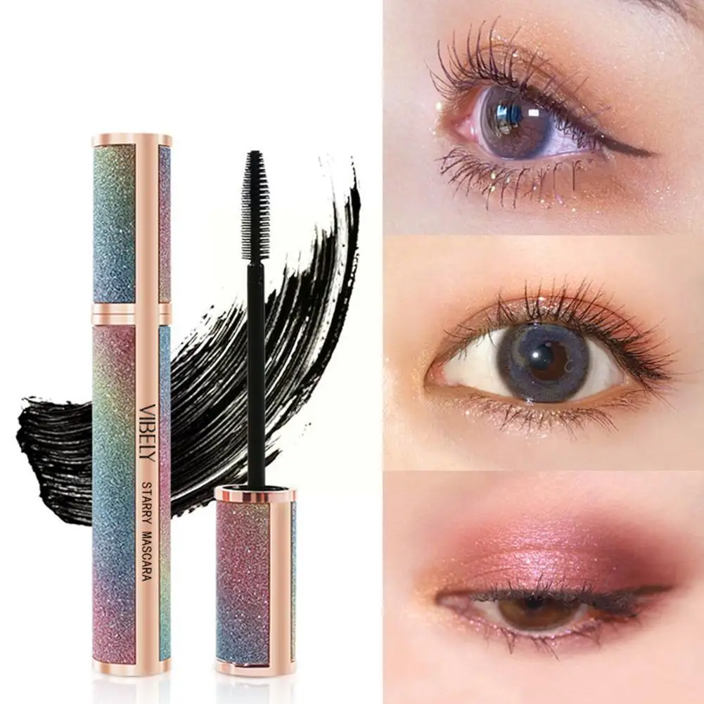 Starry Sky Mascara Thick Curls Waterproof Long-lasting Sweat-proof Fiber Silk Mascar 5D Easy Lash To Not Smudge X6Y8