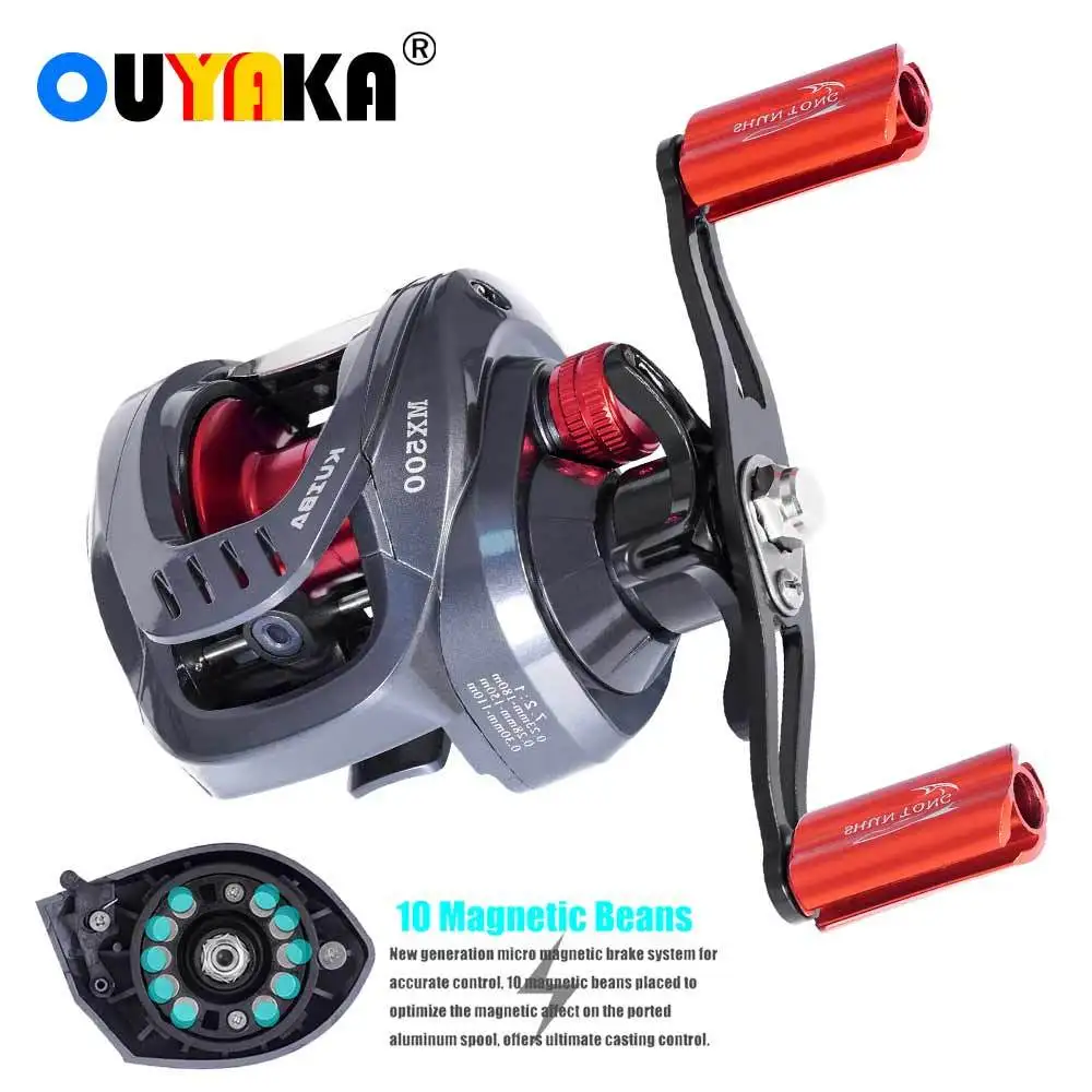 

Baitcasting Reel 8kg Drag High Speed 7.2:1 Aluminum Grip Left/Right Casting Fishing Reels For Bass Saltwater Carretilha De Pesca