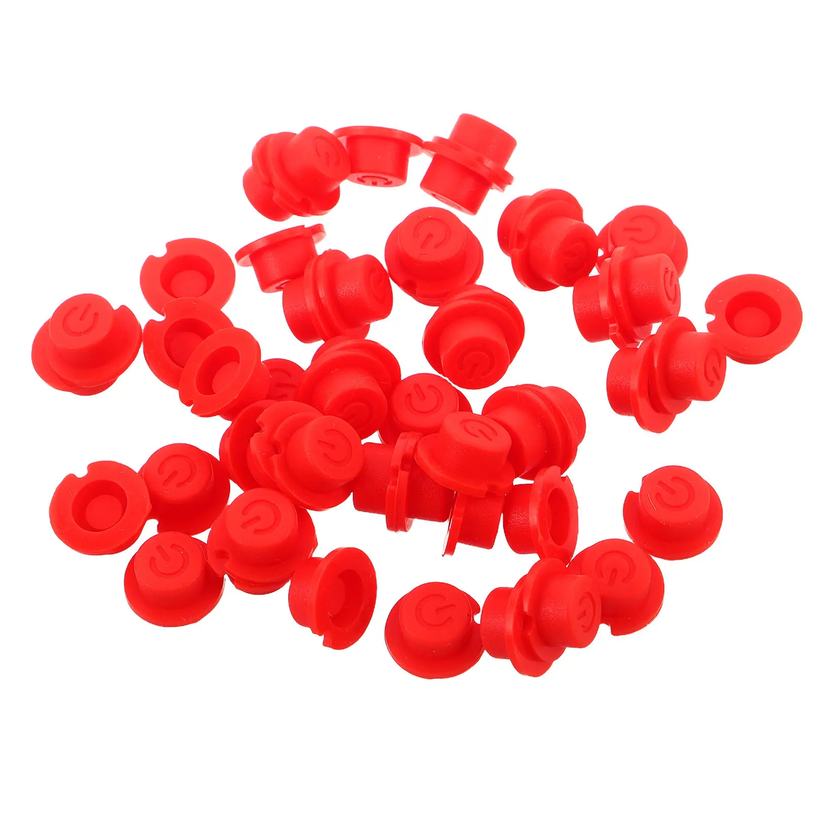 50Pcs Round Silicone Keycaps Tactile Push Button Switch Caps Waterproof Dustproof Remote Control Replacement Set Black 0.55x0.28