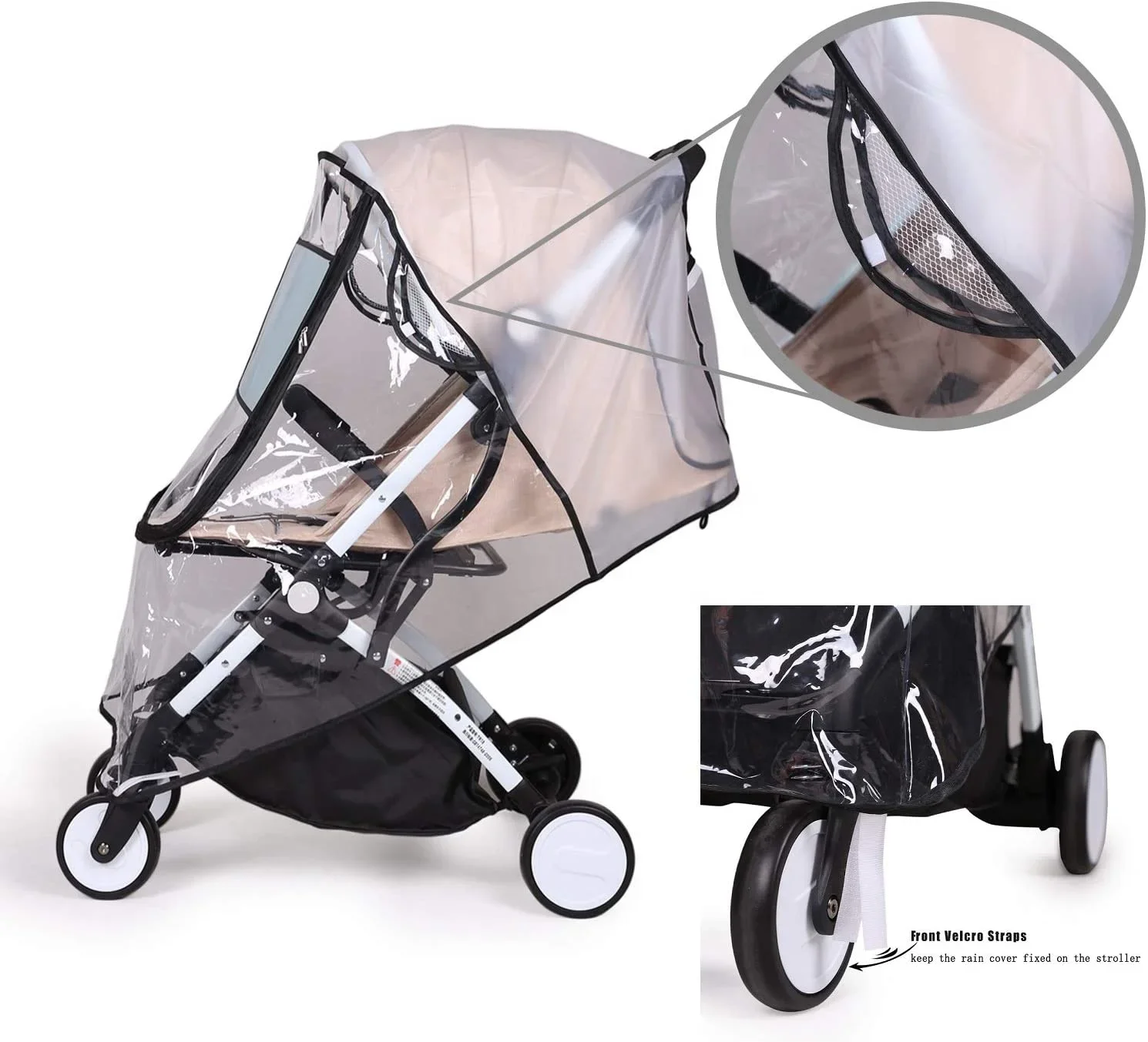 Juste de pluie universelle pour poussette, landau Bumosquito, protection contre les intempéries de voyage pour bébé