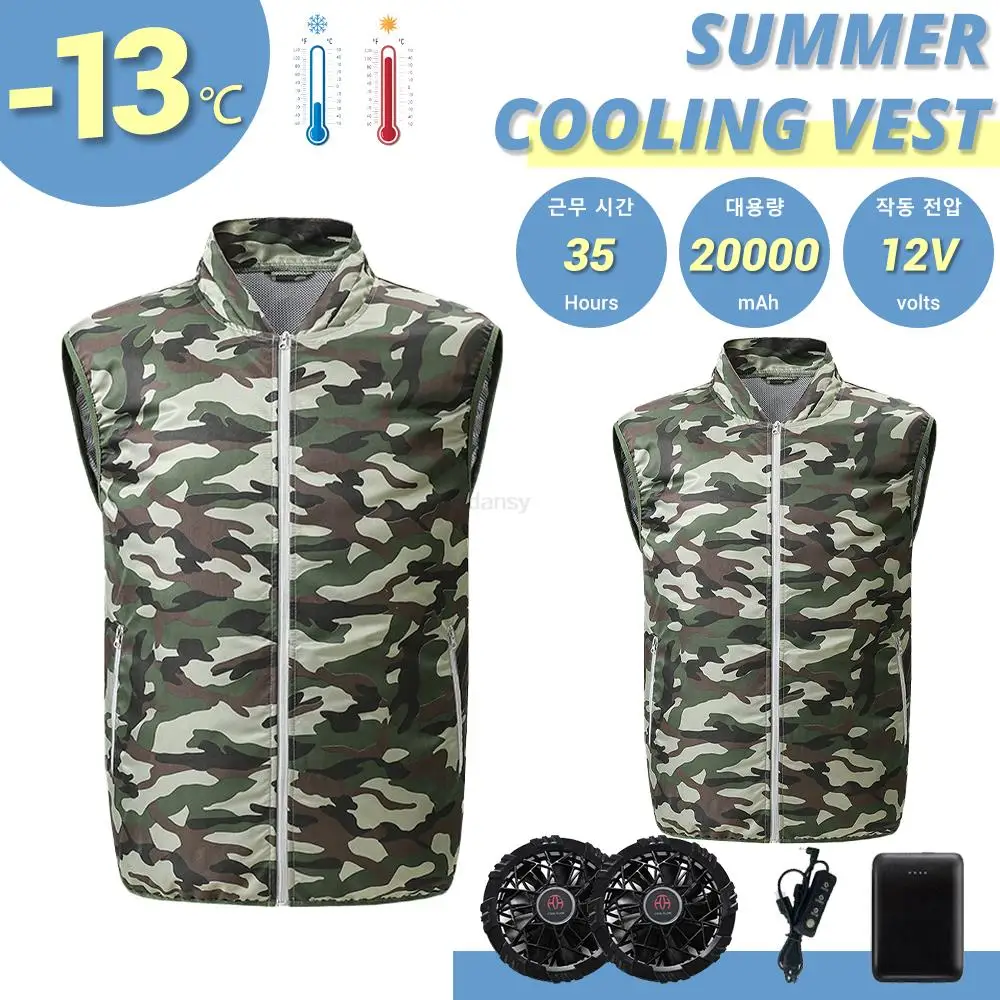 Imagem -04 - Fan ar Condicionado Vest para Homens e Mulheres Alta Temperatura Roupas de Pesca 12v Summer Fan Vest Trabalho