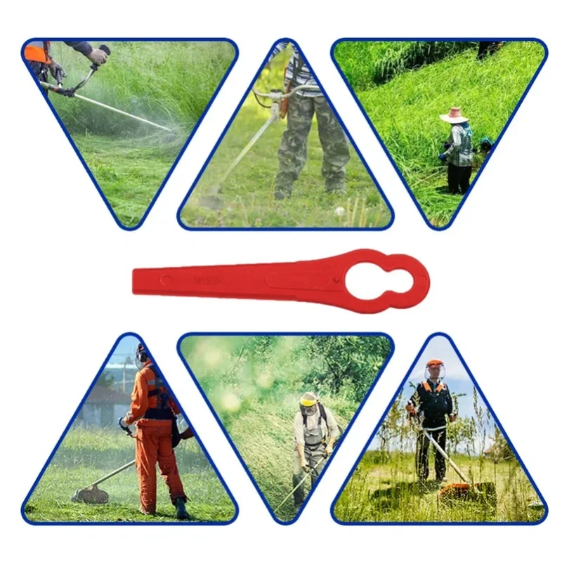 100pcs Lawnmower Blades Plastic L83 Grass Cutting Blade Replacement Parts Mowing Machine Blade Garden Cordless Grass Trimmer