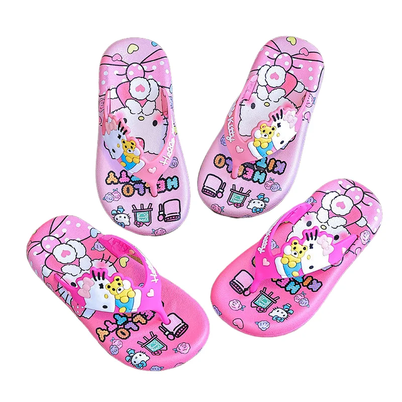 

Sanrio Hello Kitty Kawaii противоскользящие шлепанцы с героями мультфильмов, детская легкая обувь для девочек, уличная пляжная обувь на берегу моря