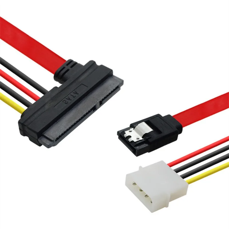 40cm SATA 7+15-pin Power Cable 22pin to SATA 7pin +4pin IDE Adapter Hard Disk Optical Cable for Desktop Computer  50cm